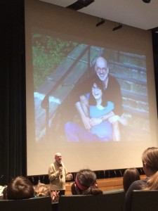 Jim Howe and his daughter. "A seed for a book is very often a question."