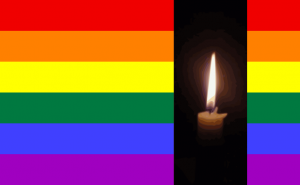 rainbow flag candle